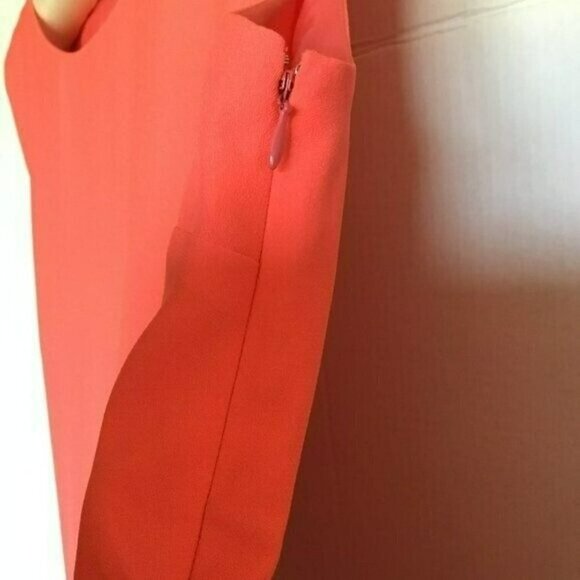 J. Crew Sheath Dress Fully Lined Sleeveless Coral Orange Women's Size 8 Pockets - Picture 4 of 6